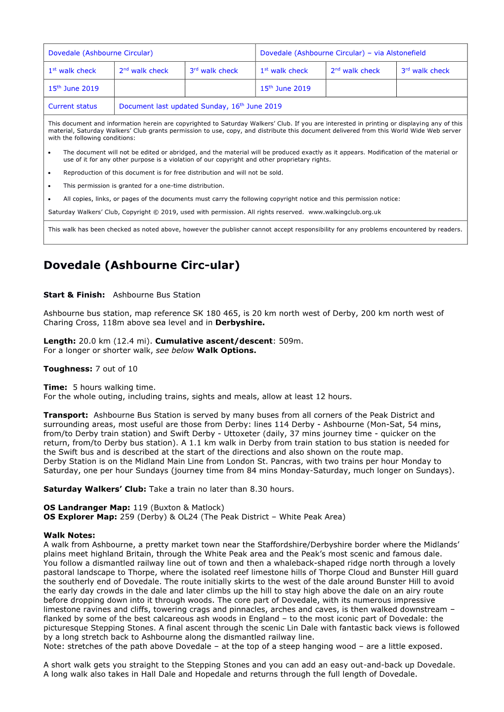 Dovedale (Ashbourne Circular) Dovedale (Ashbourne Circular) – Via Alstonefield