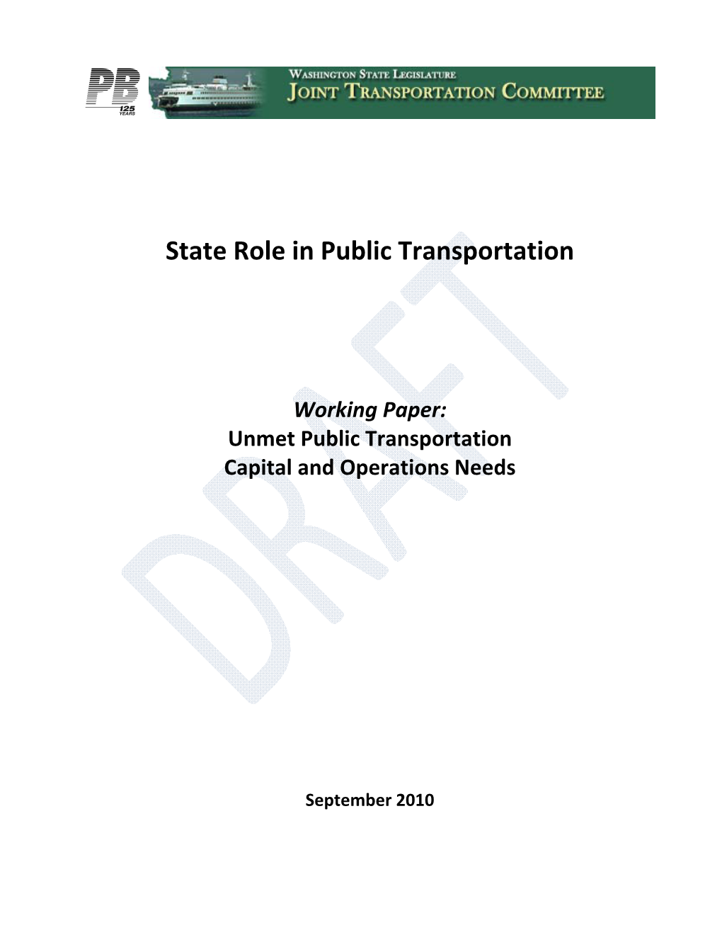 State Role in Public Transportation