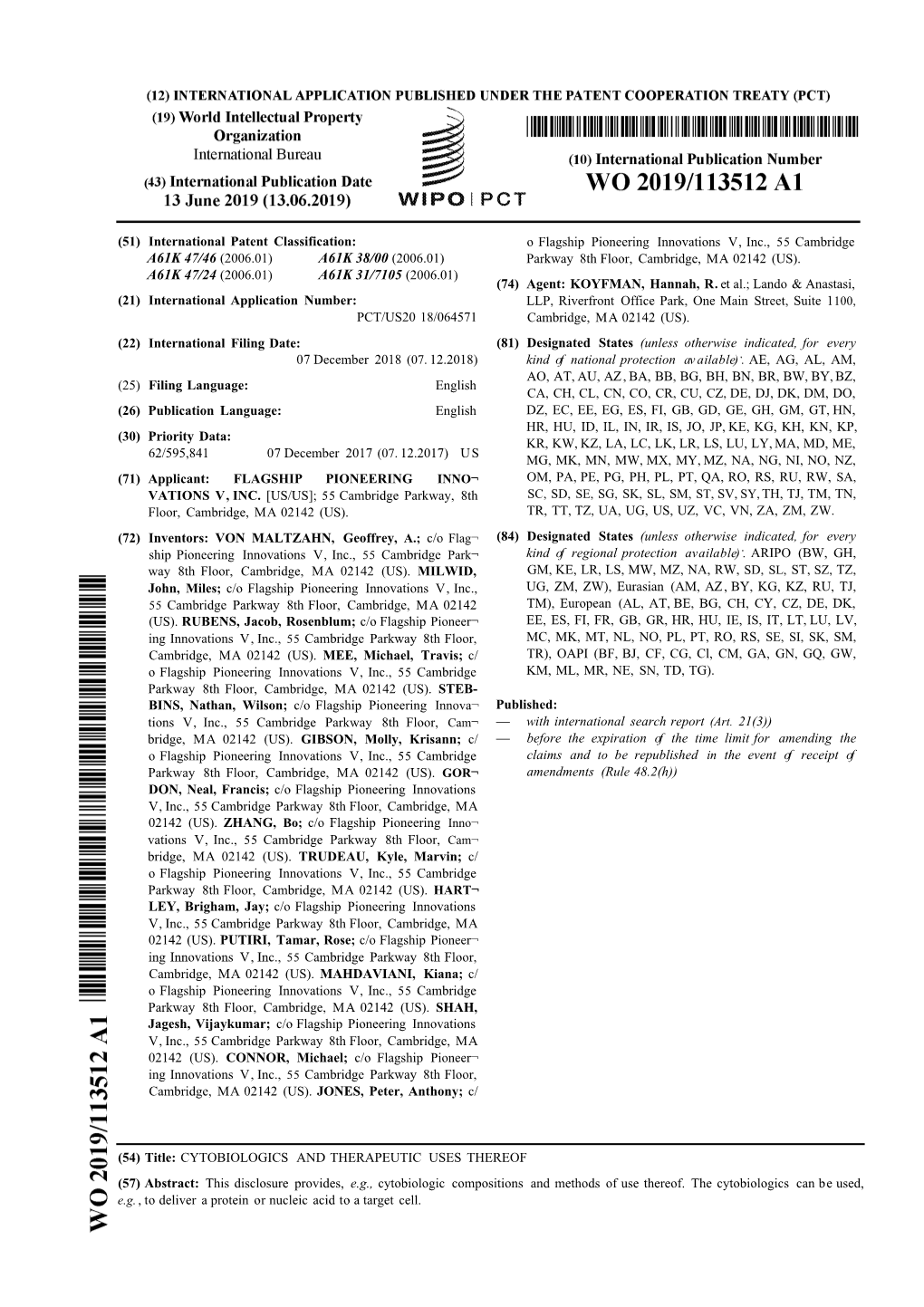 Filing Date: (81) Designated States (Unless Otherwise Indicated, for Every 07 December 2018 (07