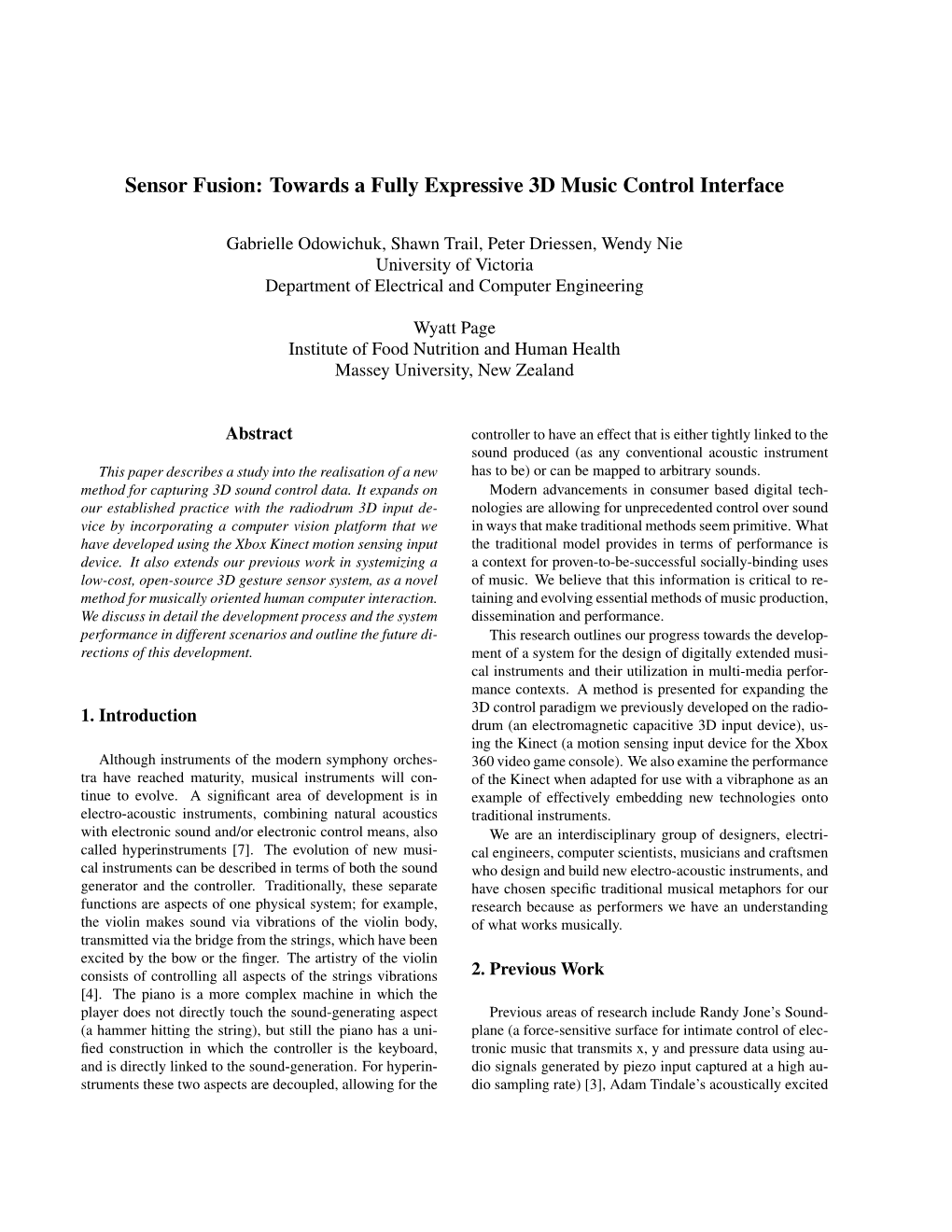 Sensor Fusion: Towards a Fully Expressive 3D Music Control Interface