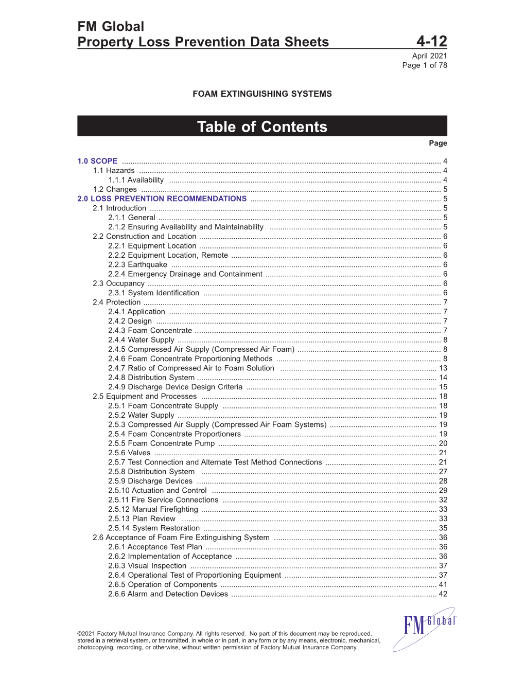 DS4-12 Foam-Water Sprinkler Systems (Data Sheet)