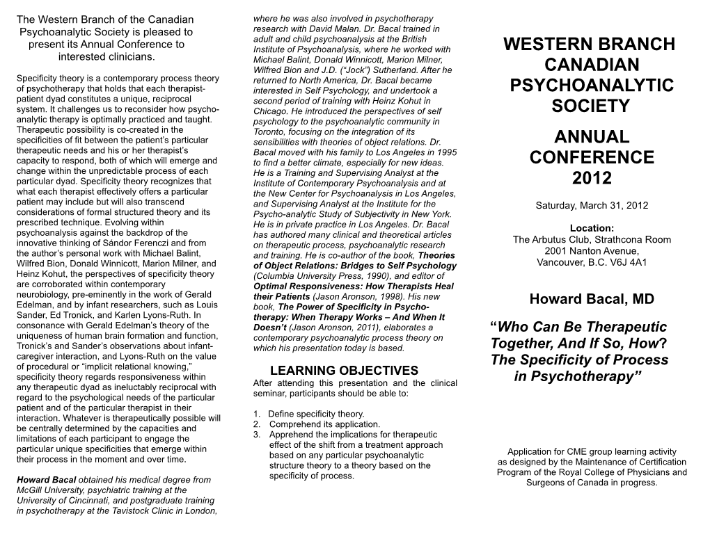 Brochure Scientific Prog. Western, 2012, Nov. 5 Version