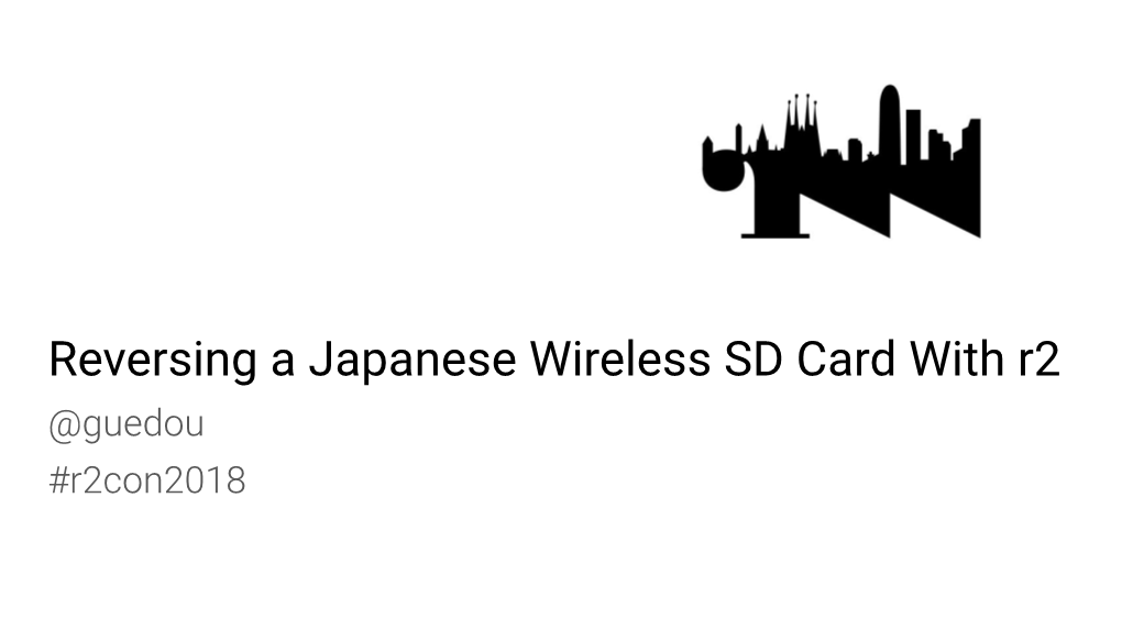 Reversing a Japanese Wireless SD Card with R2