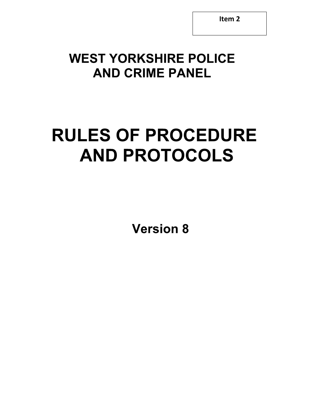 Rules of Procedure and Protocols