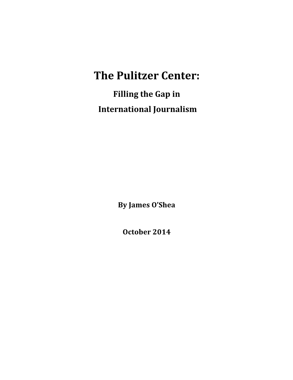 The Pulitzer Center's Roots