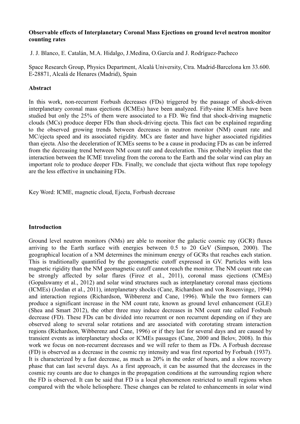 Observable Effects of Interplanetary Coronal Mass Ejections on Ground Level Neutron Monitor Counting Rates