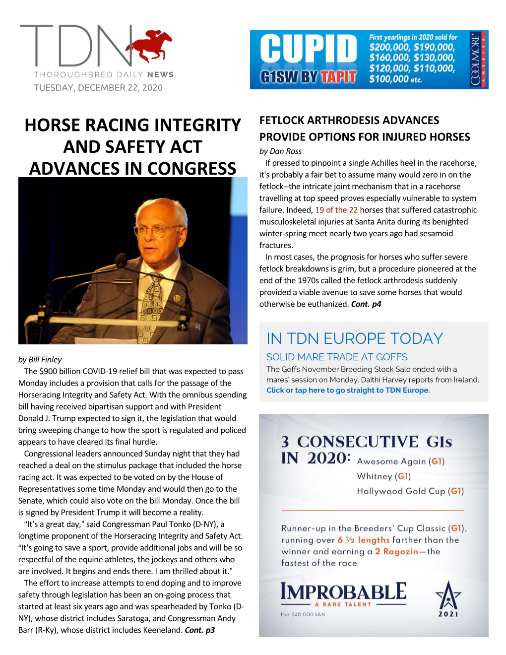 Horse Racing Integrity and Safety Act Advances In