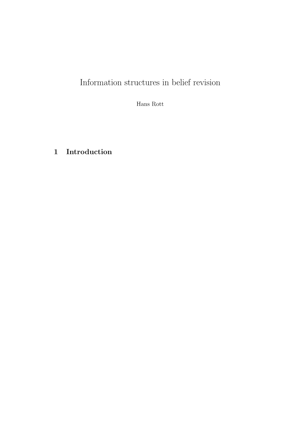 Information Structures in Belief Revision