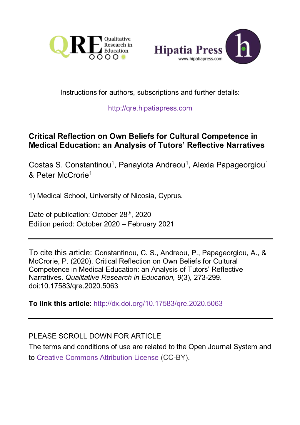 Critical Reflection on Own Beliefs for Cultural Competence in Medical Education: an Analysis of Tutors’ Reflective Narratives