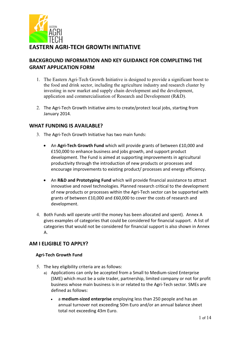 Eastern Agri-Tech Growth Initiative