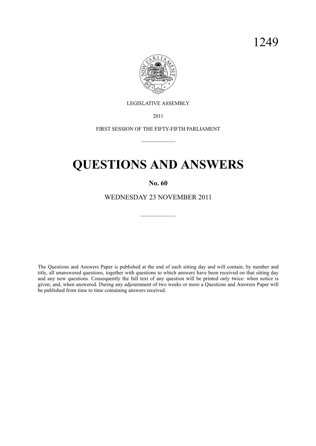 Questions and Answers 1249