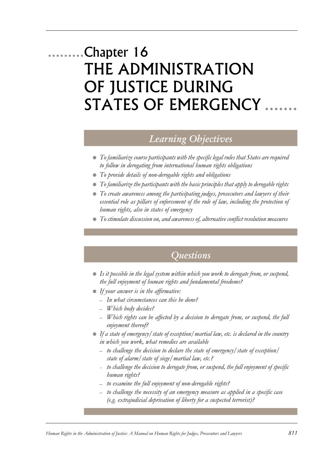 Chapter 16 • the Administration of Justice During States of Emergency