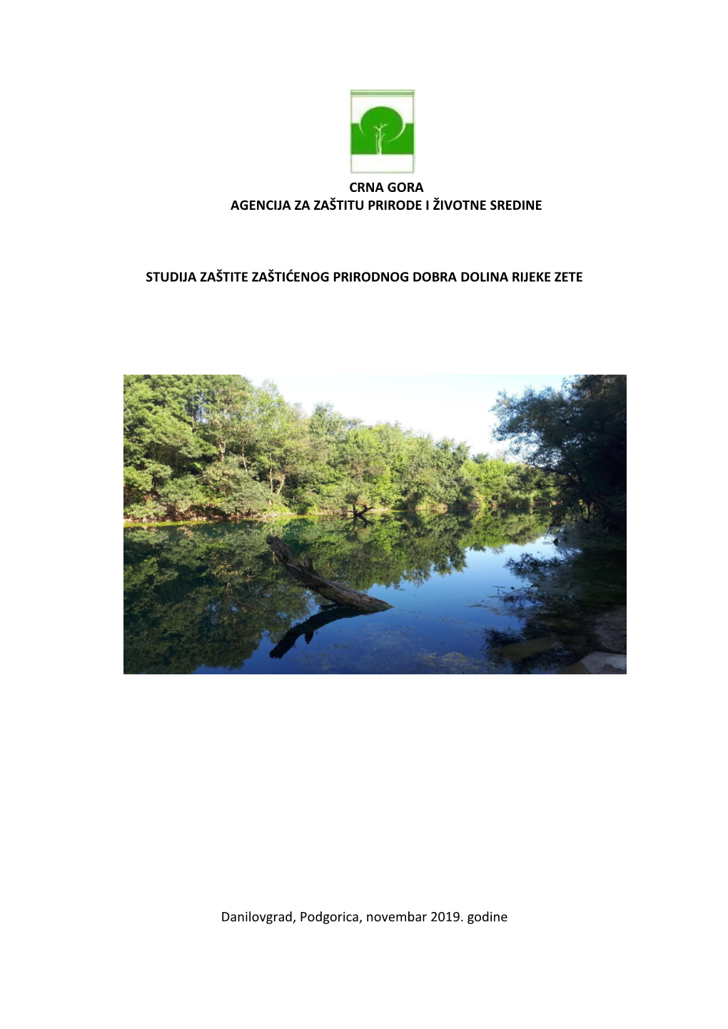 Studija Zaštite Zaštićenog Prirodnog Dobra Dolina Rijeke Zete