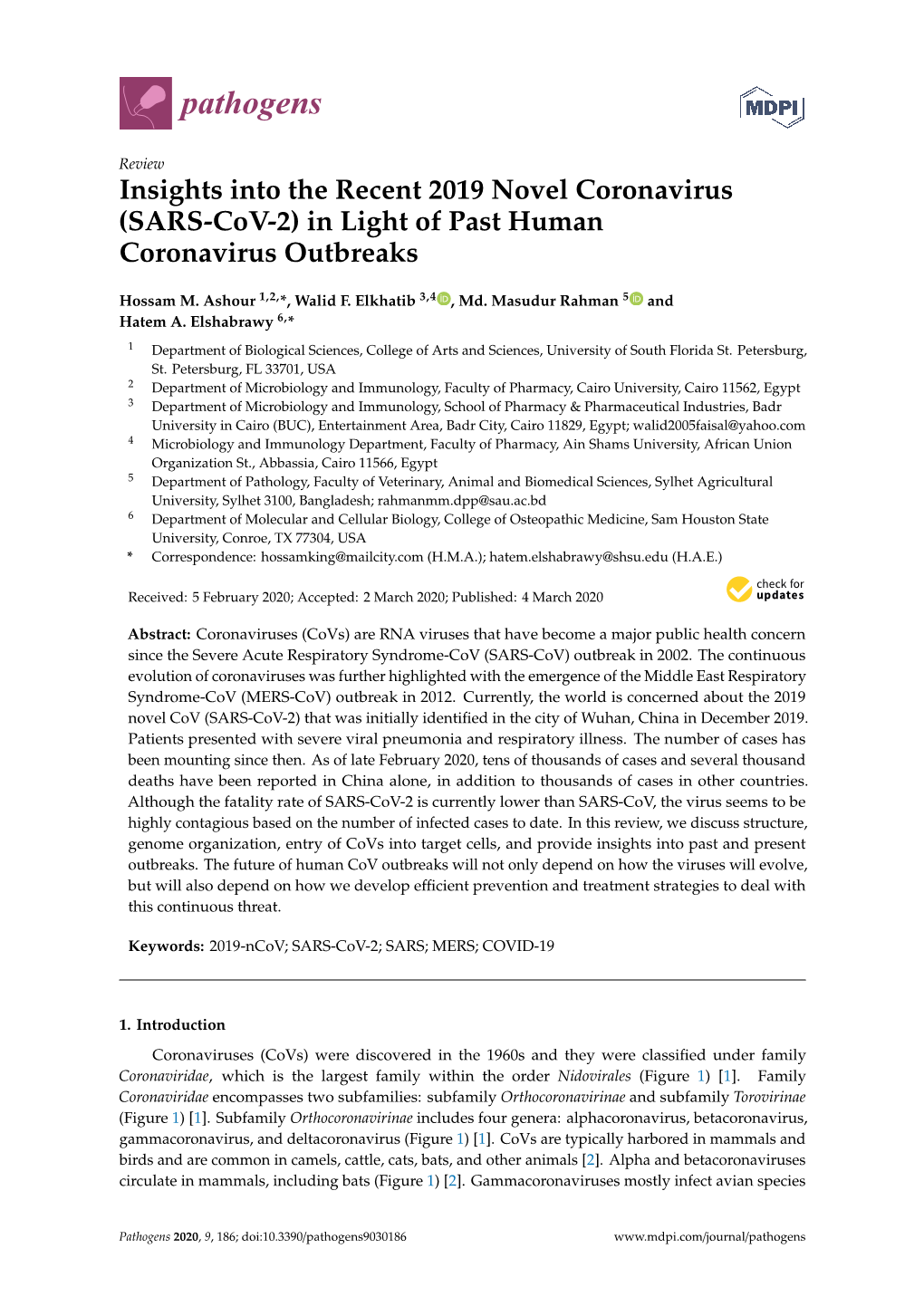 (SARS-Cov-2) in Light of Past Human Coronavirus Outbreaks