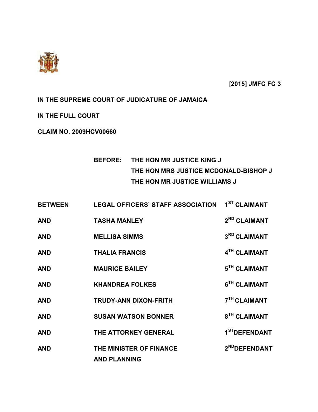 [2015] Jmfc Fc 3 in the Supreme Court of Judicature