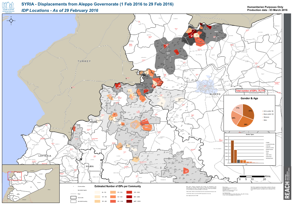 IDP Locations - As of 29 February 2016 Produc Tion Date : 03 Marc H 2016