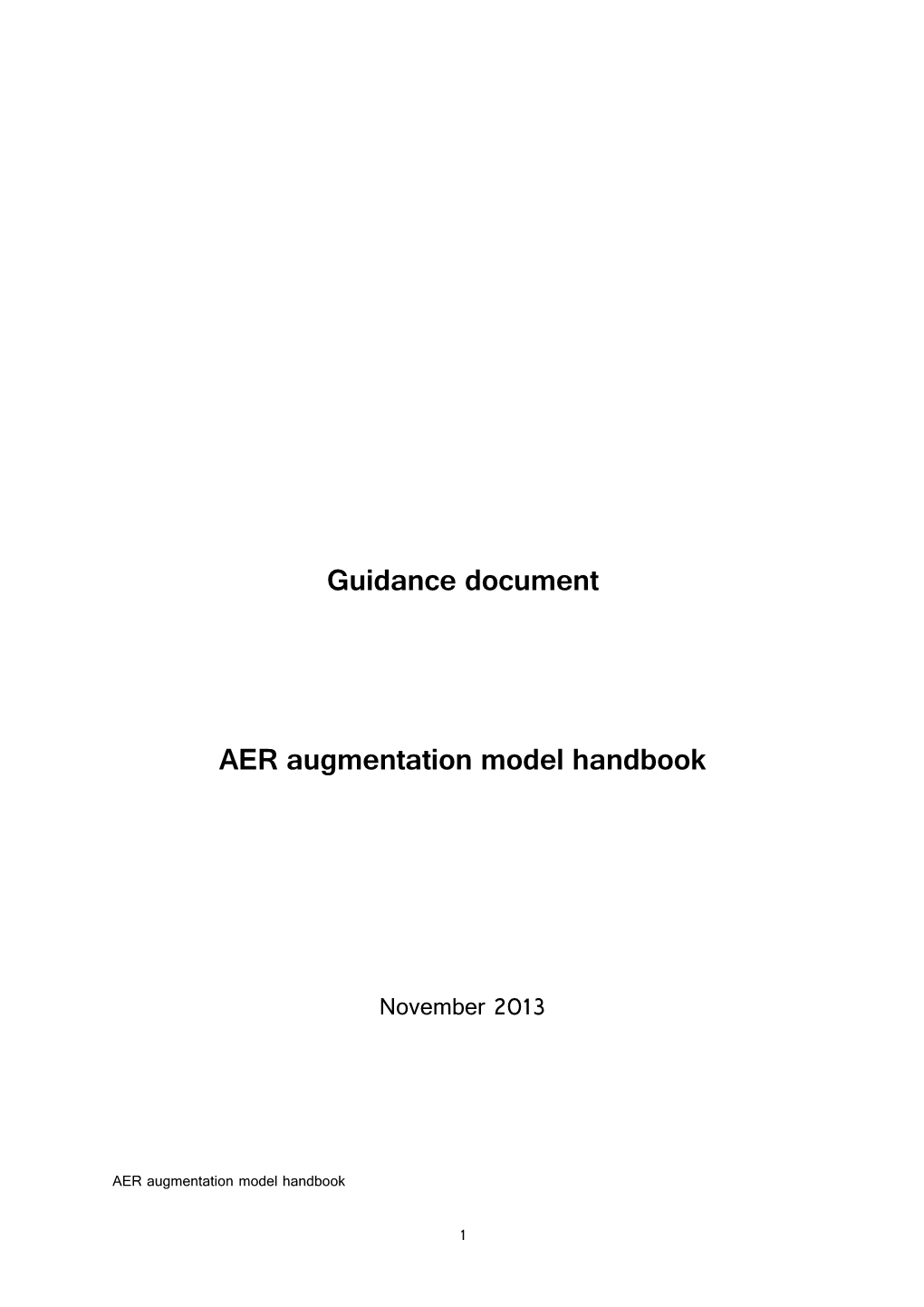 AER Augmentation Model Handbook