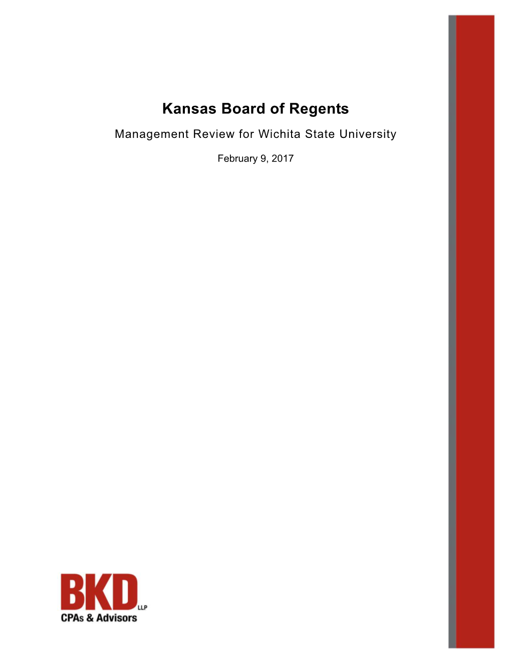 Wichita State University External Management Review