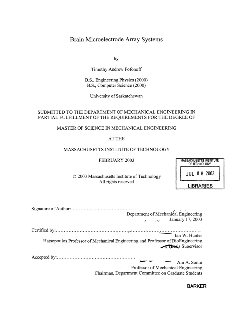 Brain Microelectrode Array Systems