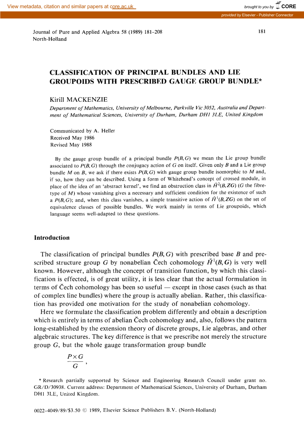 Classification of Principal Bundles and Lie Groupoids with Prescribed Gauge Group Bundle*