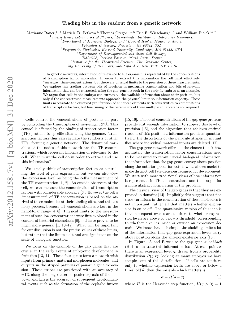 Trading Bits in the Readout from a Genetic Network