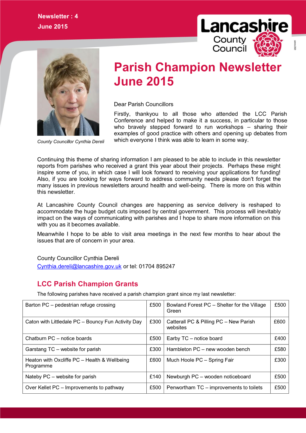 Parish Champion Newsletter June 2015