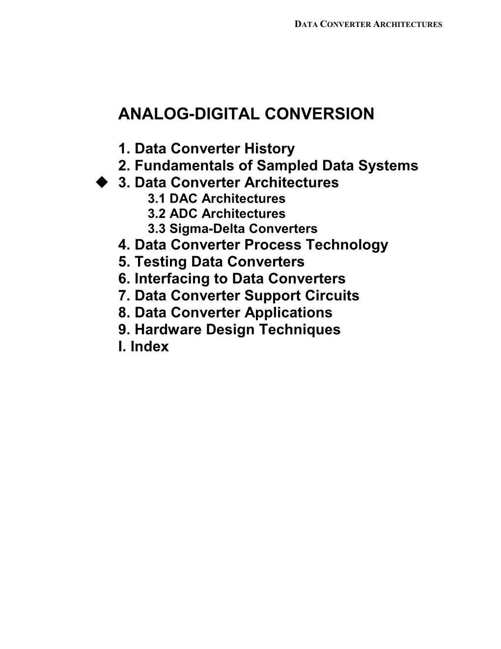 Data Converter Architectures