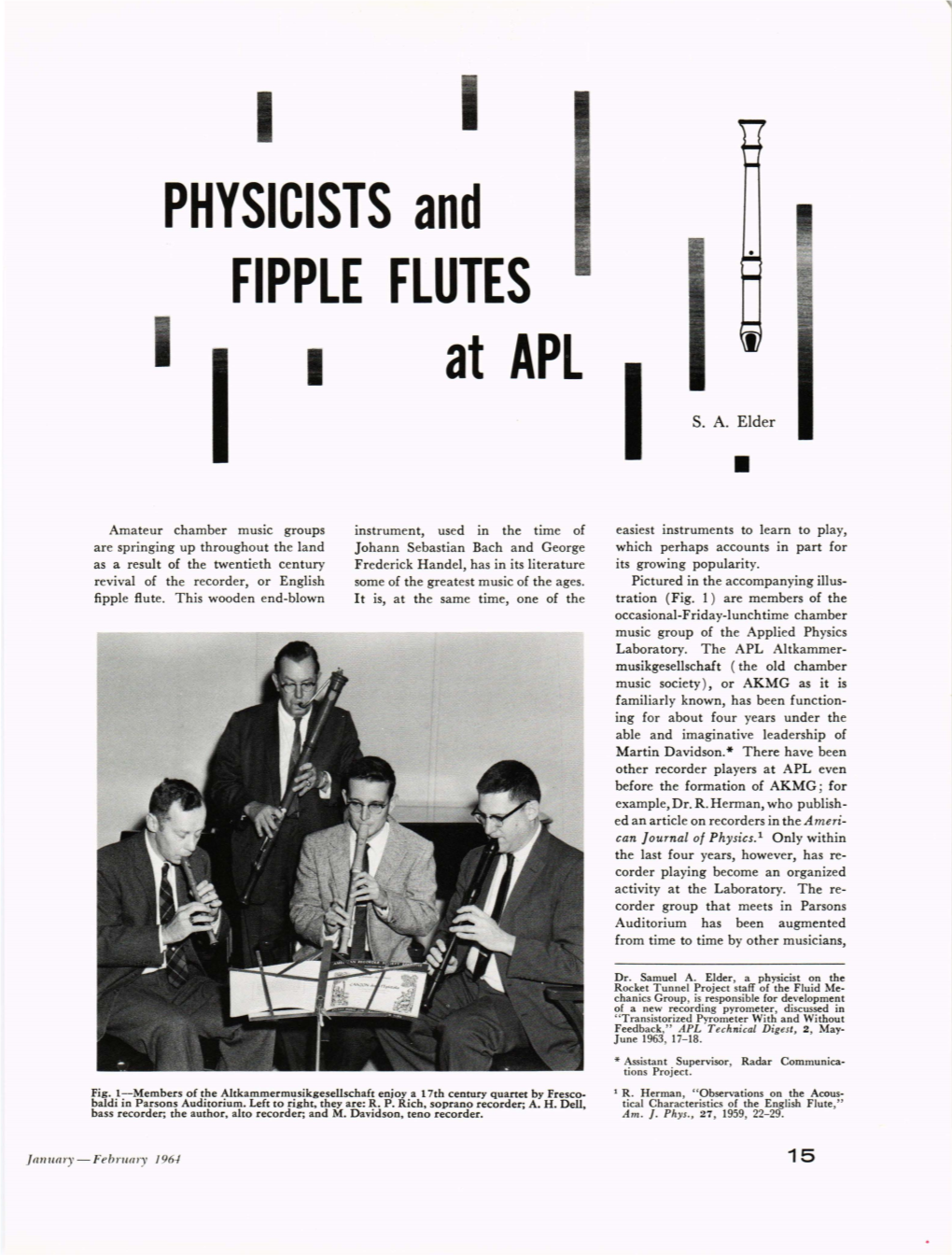 Physicists and Fipple Flutes At