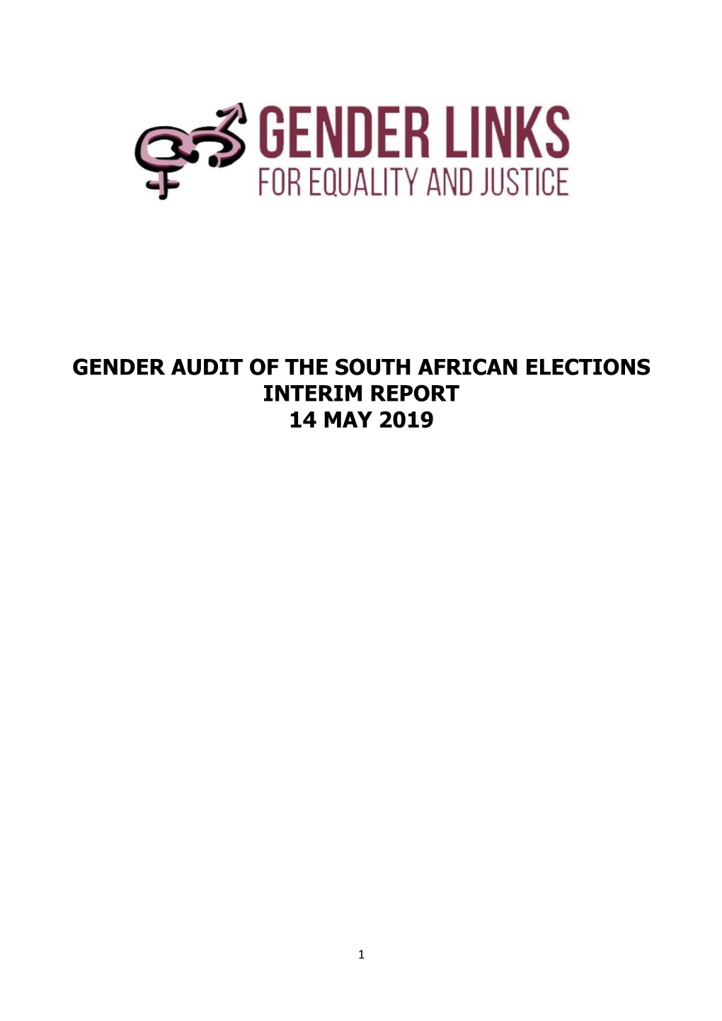 Gender Audit of the South African Elections Interim Report 14 May 2019