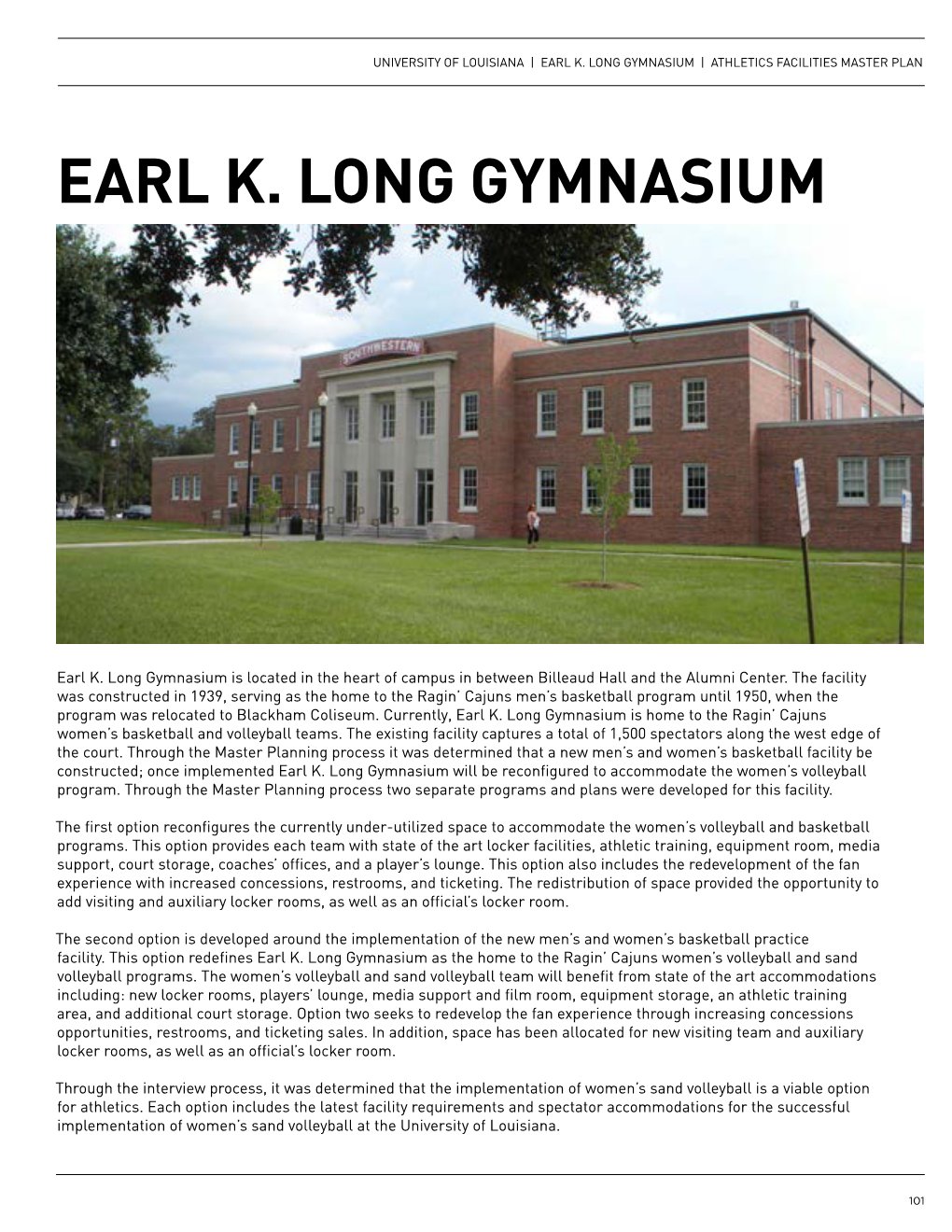 Earl K. Long Gymnasium | Athletics Facilities Master Plan Earl K