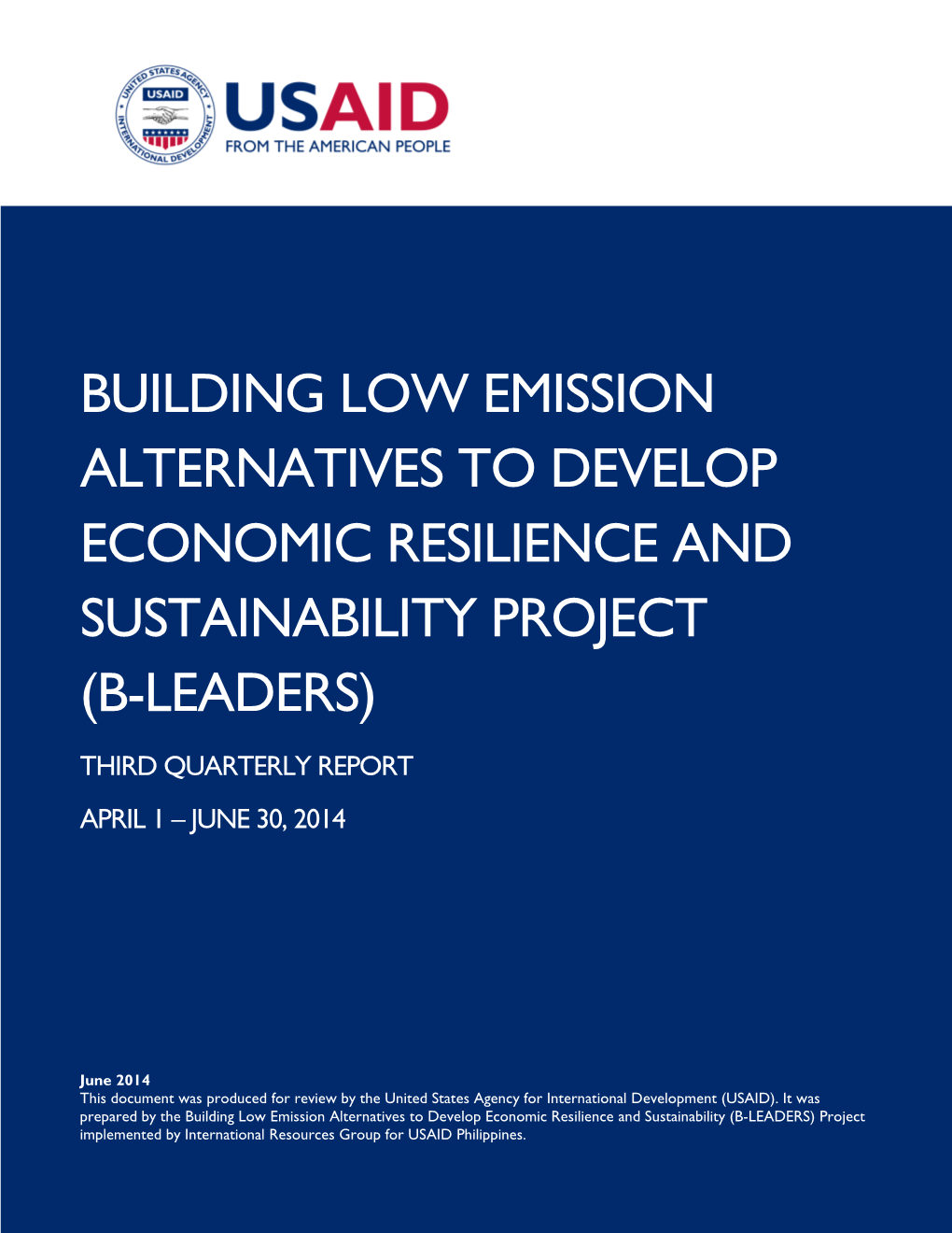Building Low Emission Alternatives to Develop Economic Resilience and Sustainability Project (B-Leaders)