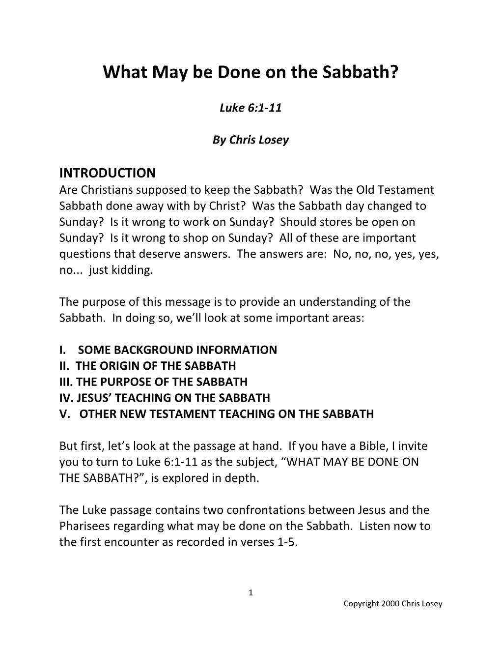 What May Be Done on the Sabbath?