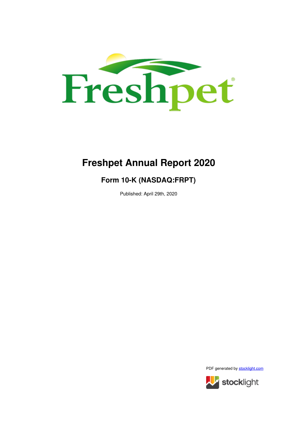 Freshpet Annual Report 2020