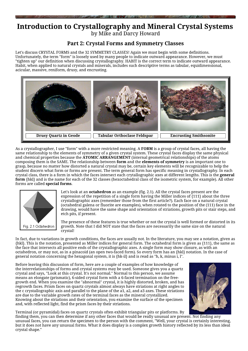 Introduction to Crystallography and Mineral Crystal Systems(2)