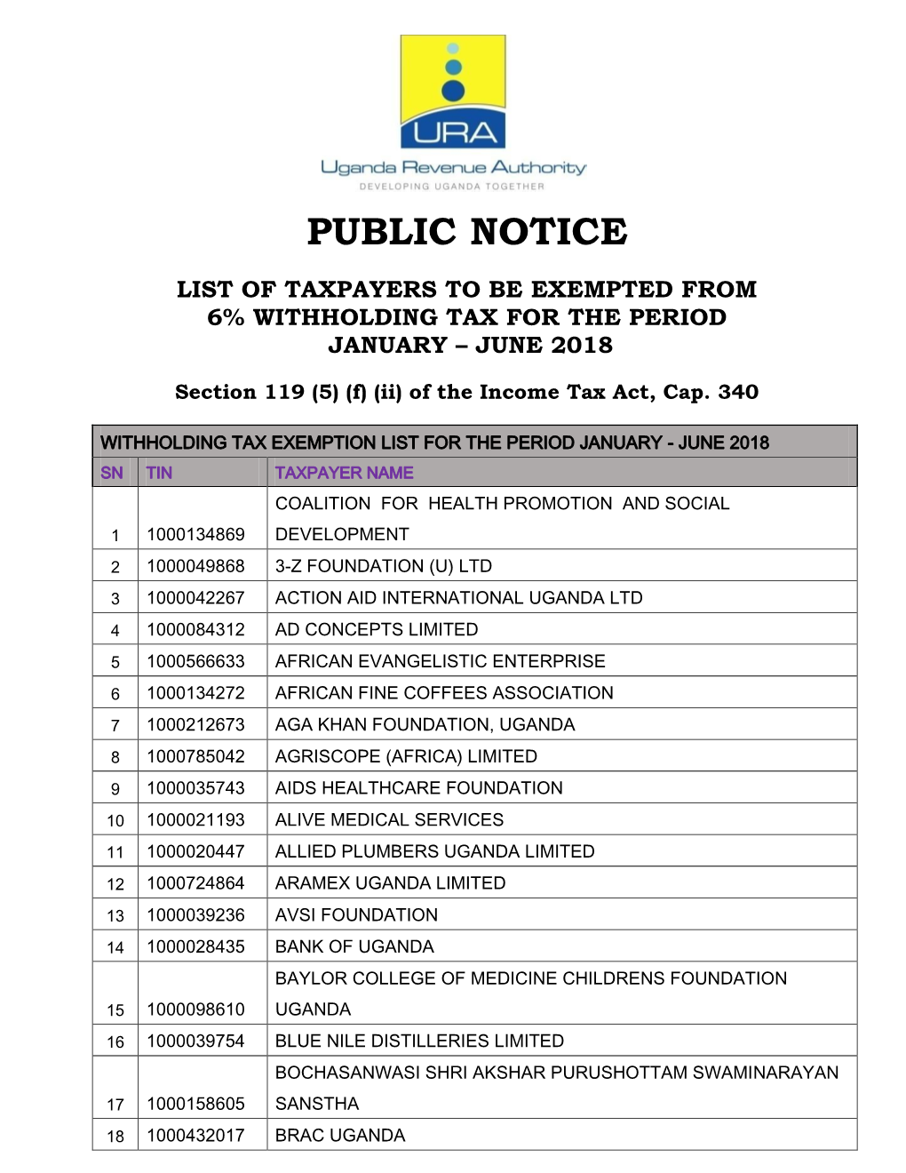 Public Notice