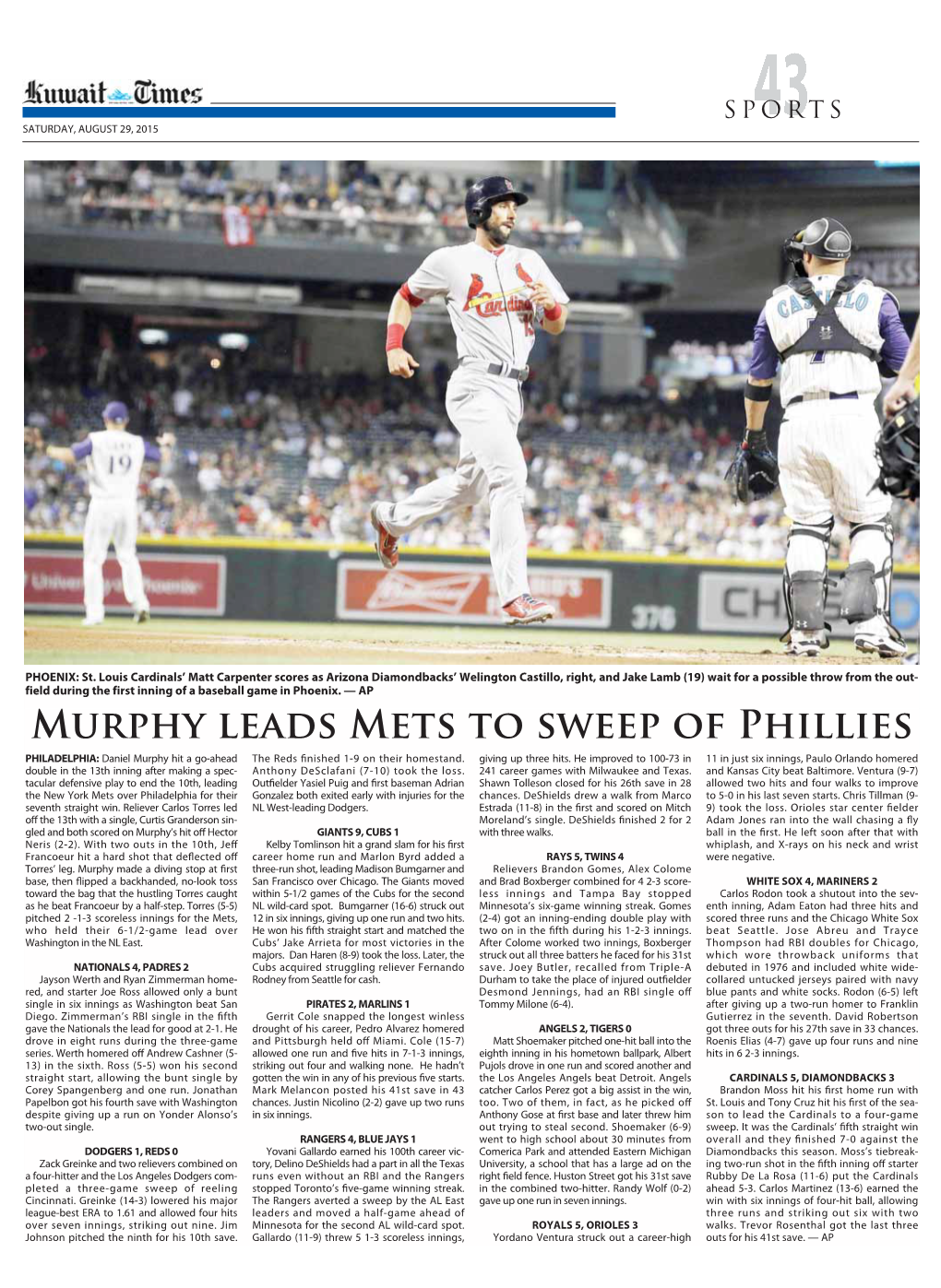 Murphy Leads Mets to Sweep of Phillies
