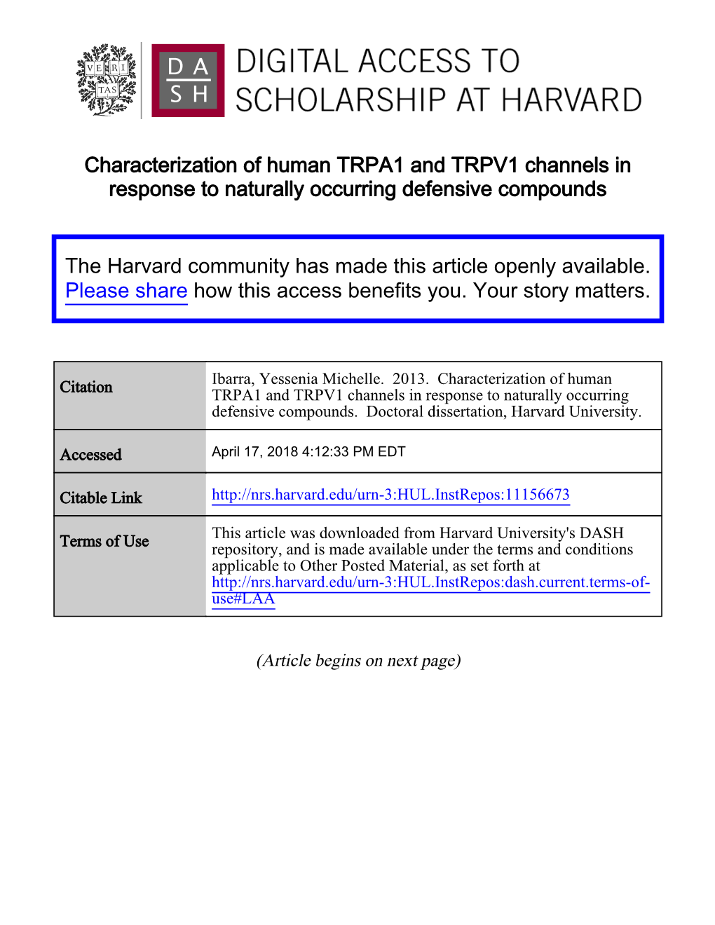 Characterization of Human TRPA1 and TRPV1 Channels in Response to Naturally Occurring Defensive Compounds