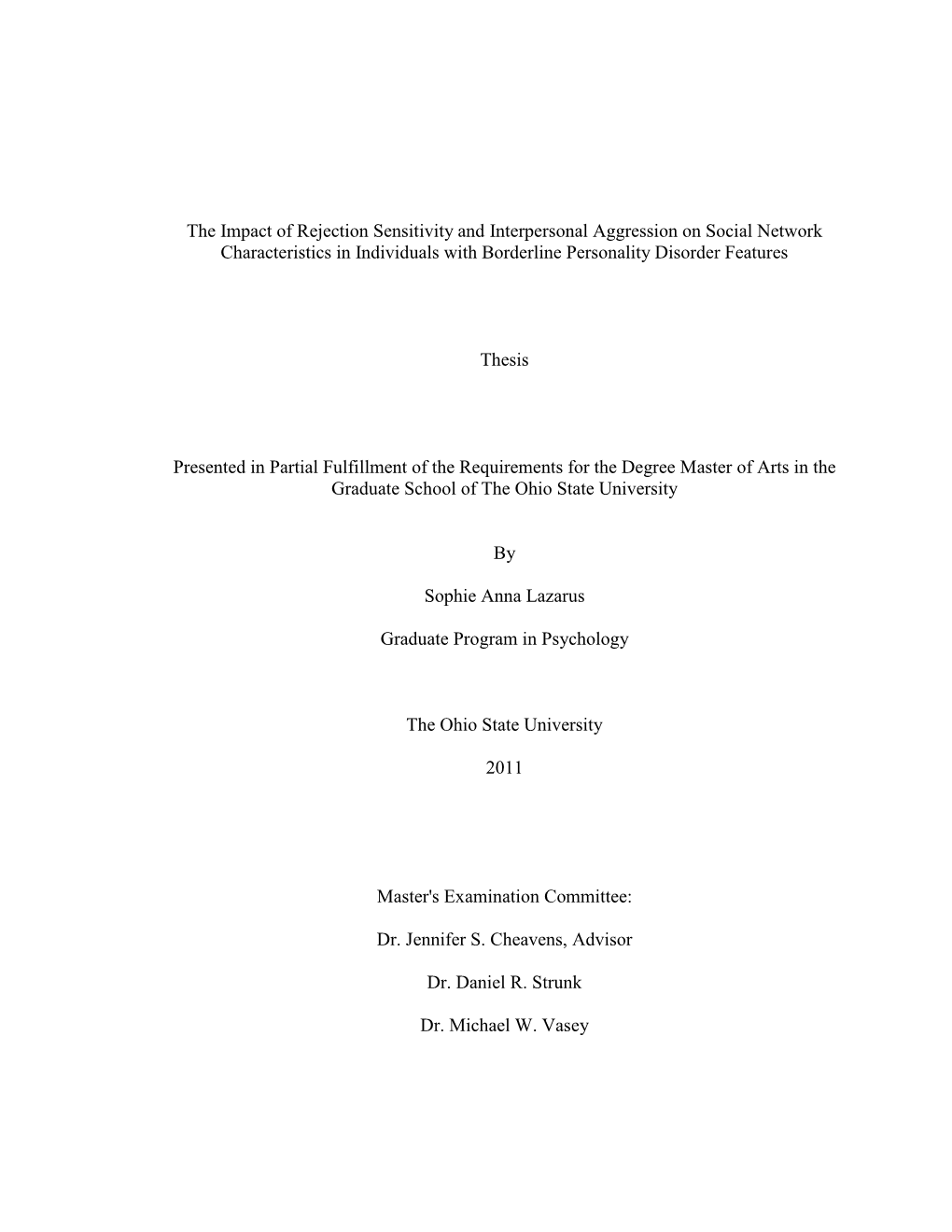 The Impact of Rejection Sensitivity and Interpersonal Aggression on Social Network Characteristics in Individuals with Borderline Personality Disorder Features