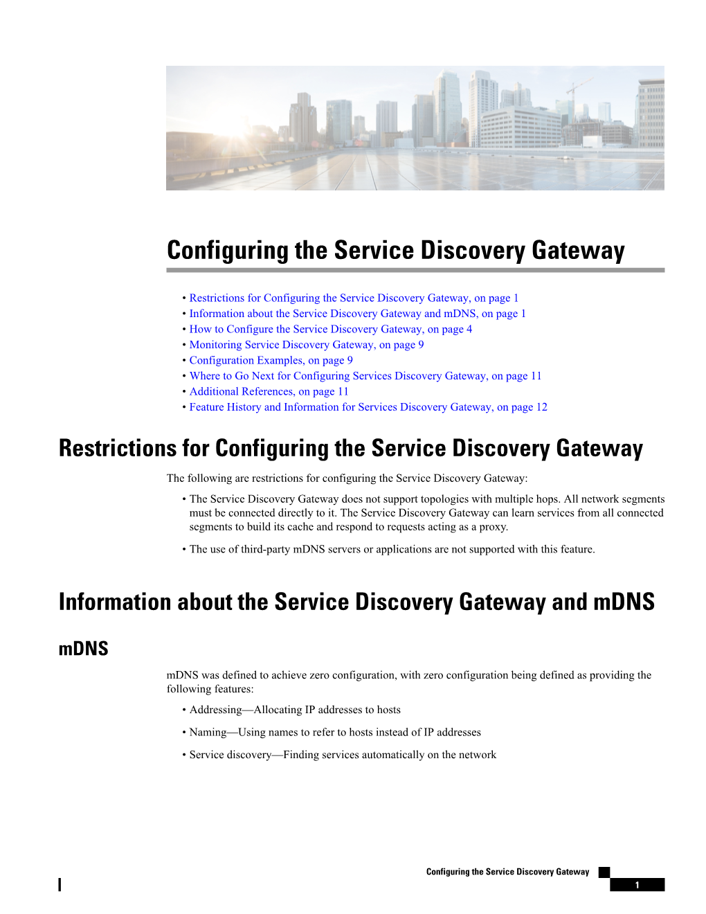 Configuring the Service Discovery Gateway