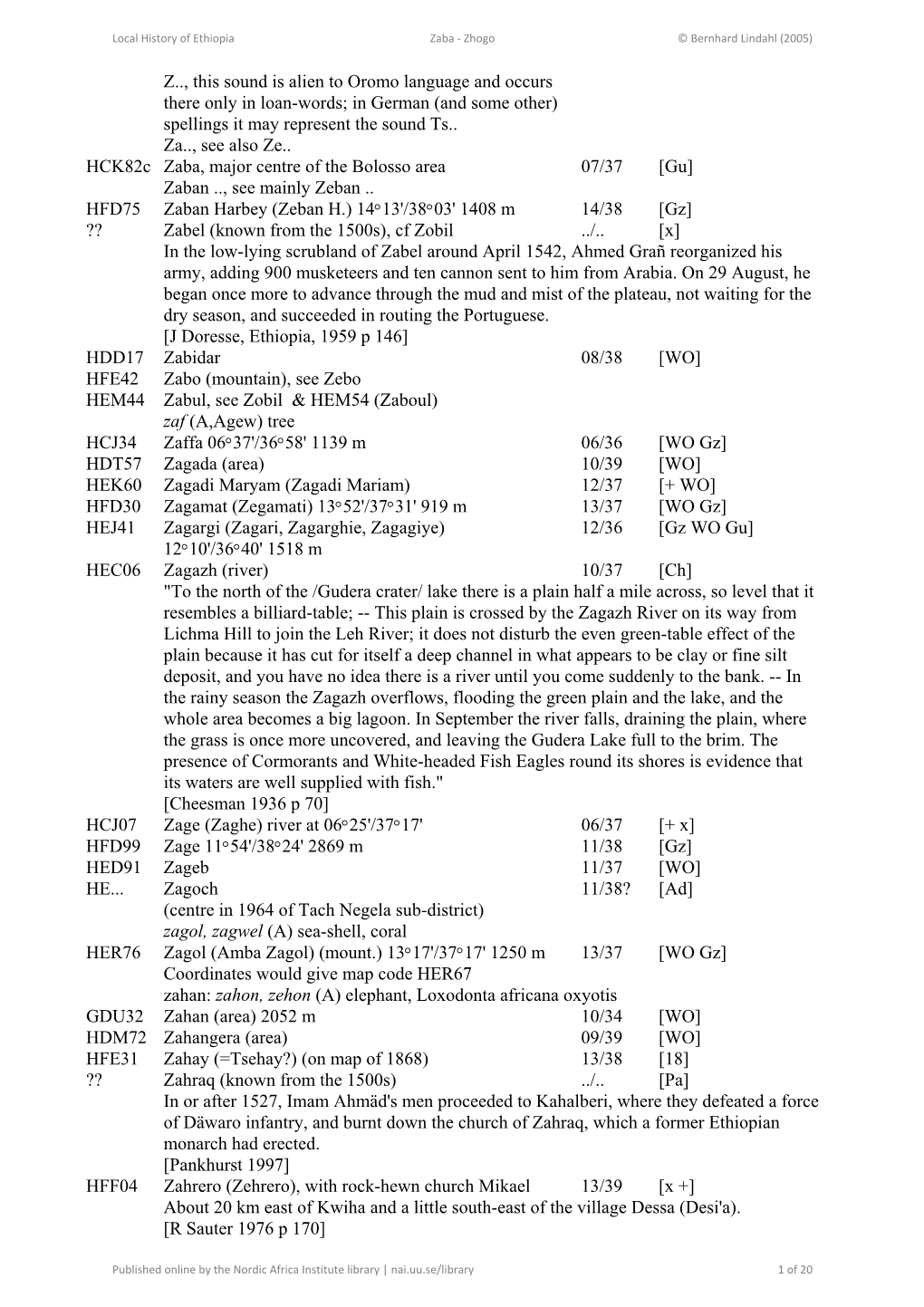 Local History of Ethiopia Zaba - Zhogo © Bernhard Lindahl (2005)