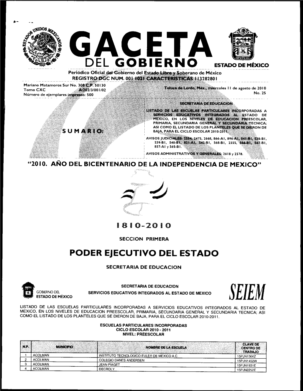 Poder Ejecutivo Del Estado Secretaria De Educacion