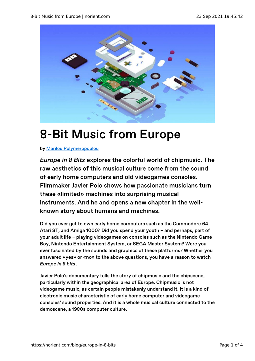 8-Bit Music from Europe | Norient.Com 23 Sep 2021 19:45:42