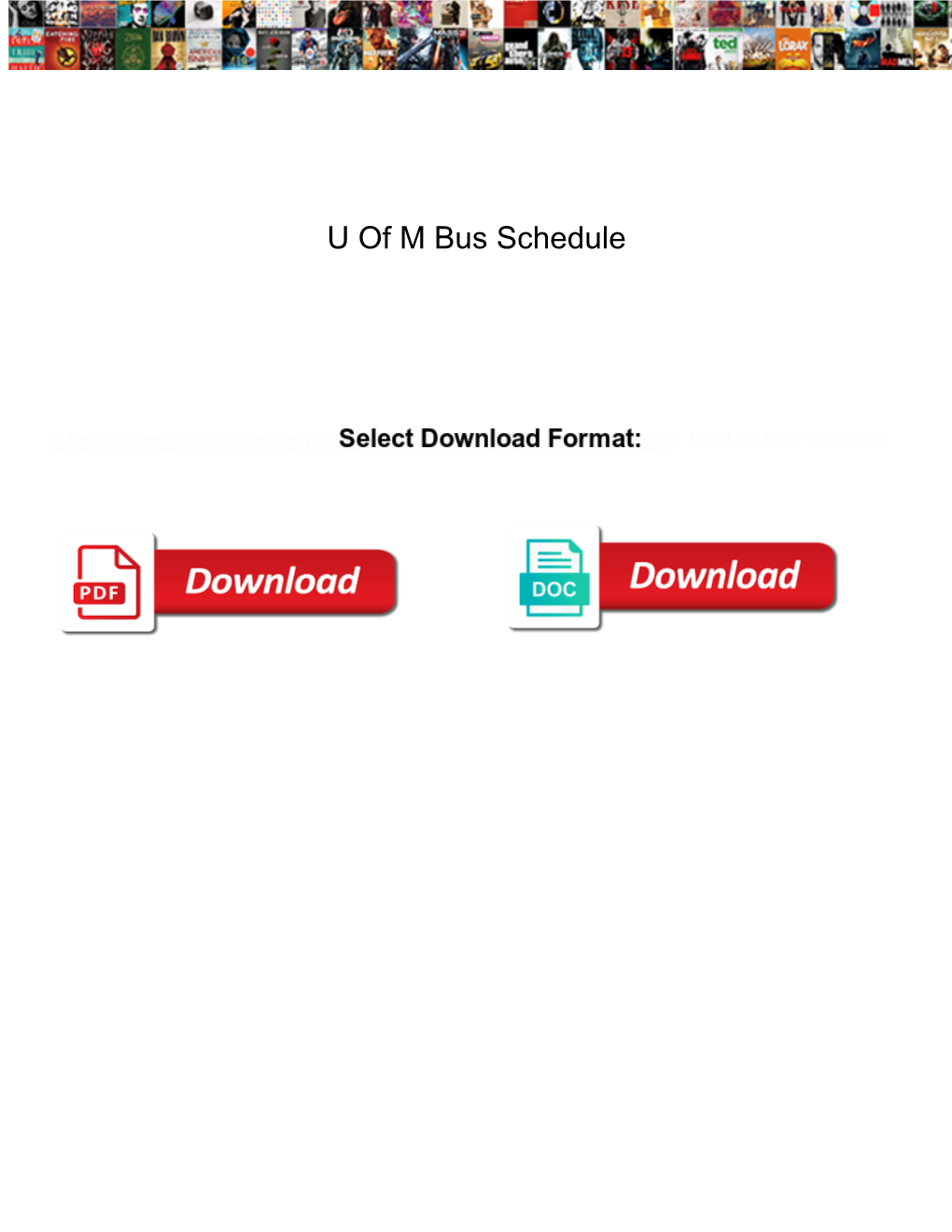 U of M Bus Schedule