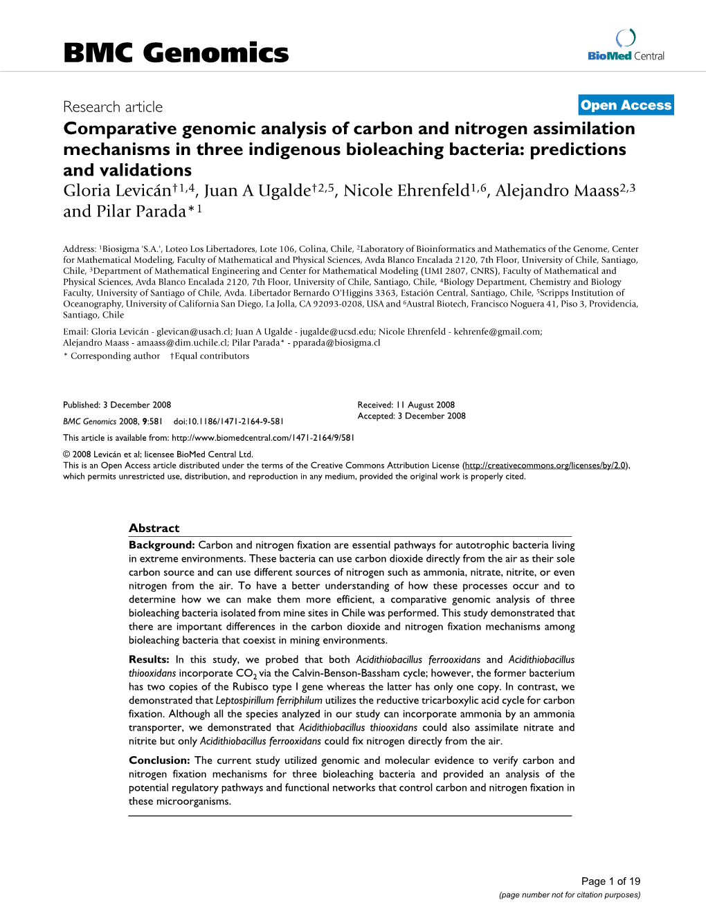 Comparative Genomic Analysis of Carbon and Nitrogen Assimilation