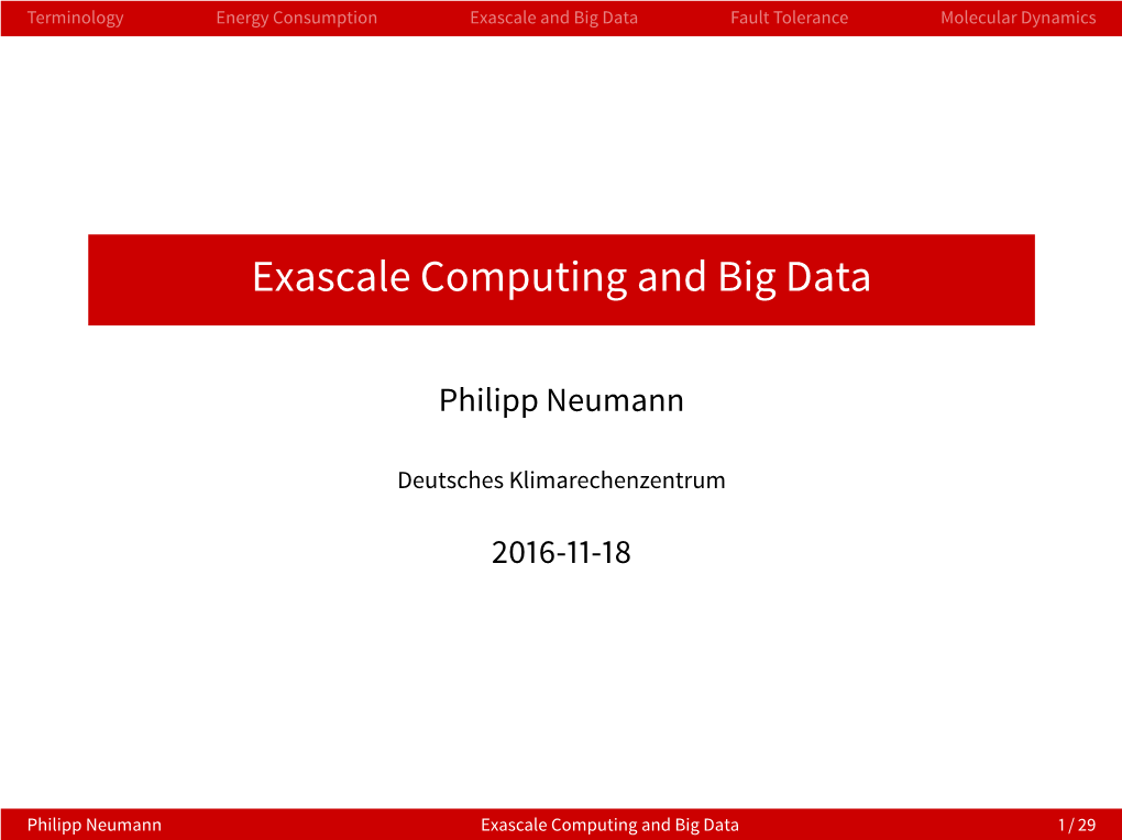 Exascale Computing and Big Data