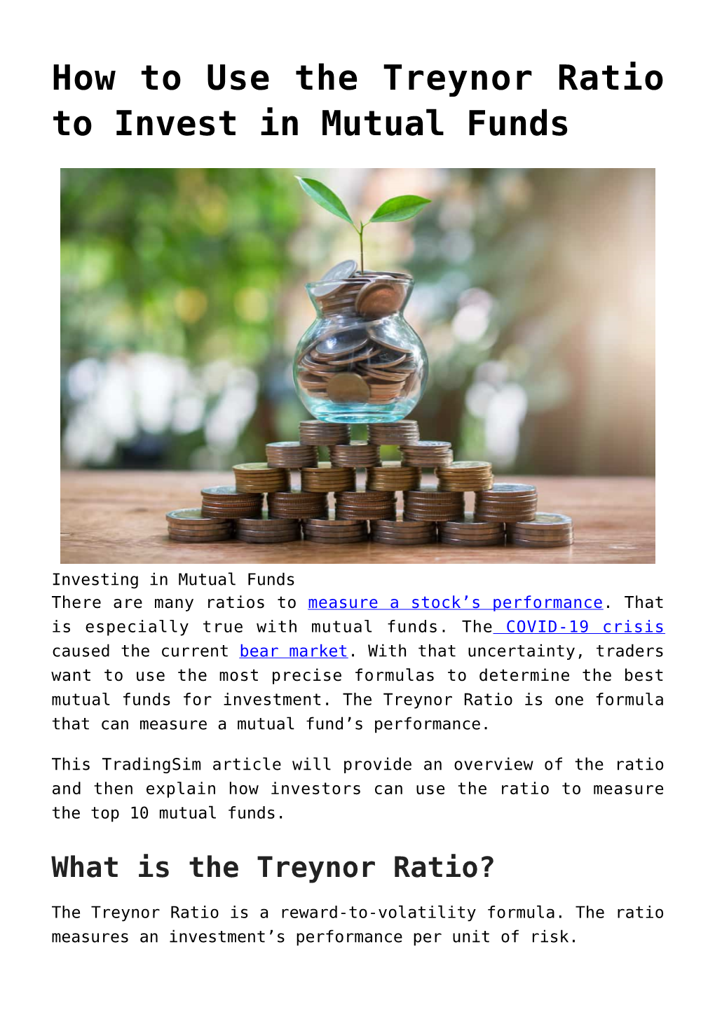 How to Use the Treynor Ratio to Invest in Mutual Funds