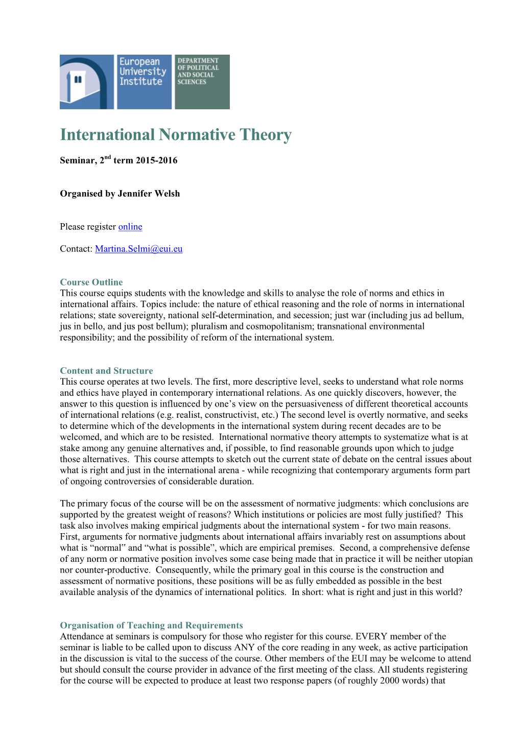 International Normative Theory