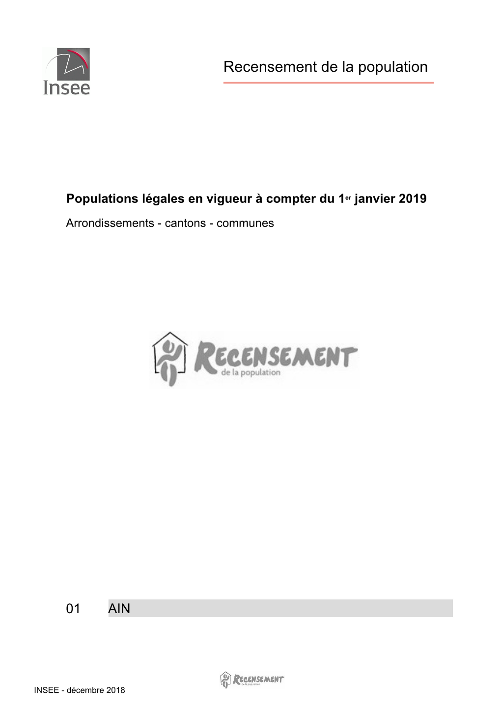 Populations Légales En Vigueur À Compter Du 1Er Janvier 2019