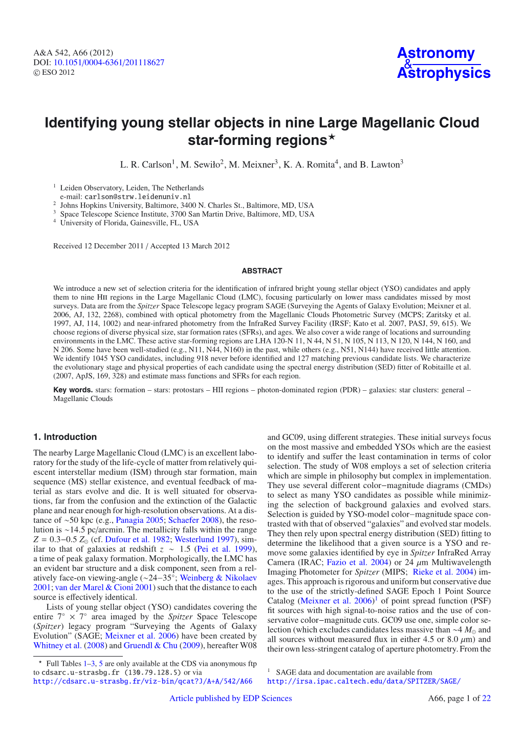 Identifying Young Stellar Objects in Nine Large Magellanic Cloud Star-Forming Regions