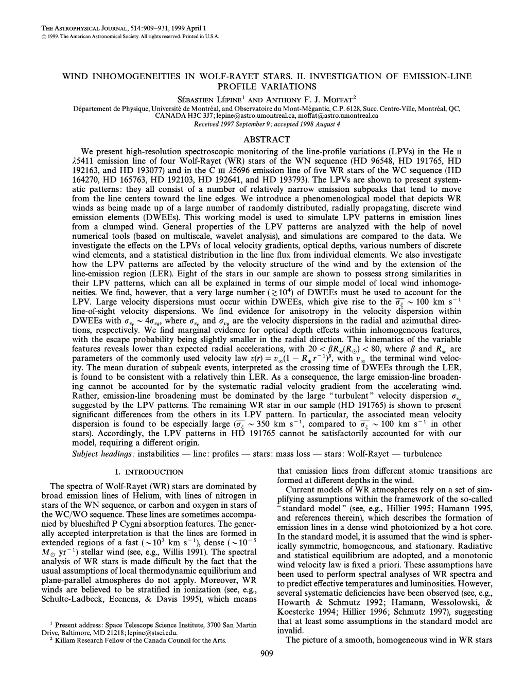 Wind Inhomogeneities in WR Stars. II. Investigation of Emission-Line